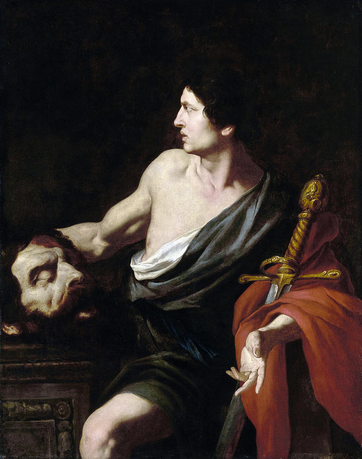 David with the Head of Goliath, C1635 Painting by Pietro Novelli