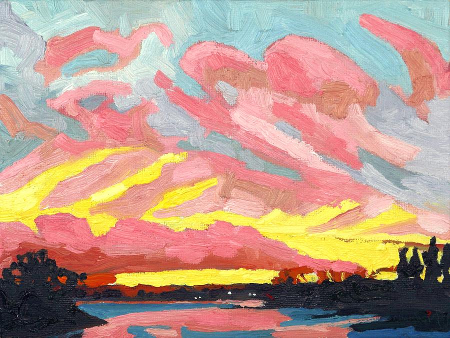 November 13 Sunset Painting by Phil Chadwick