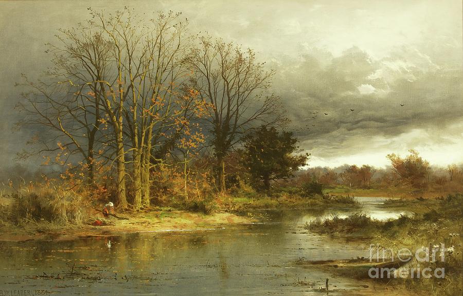 November, 1884 Painting by Benjamin Williams Leader