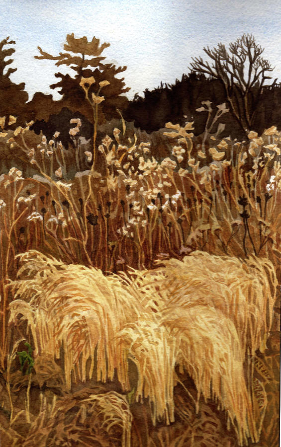Fall Painting - November Grasses by Alice Ann Barnes