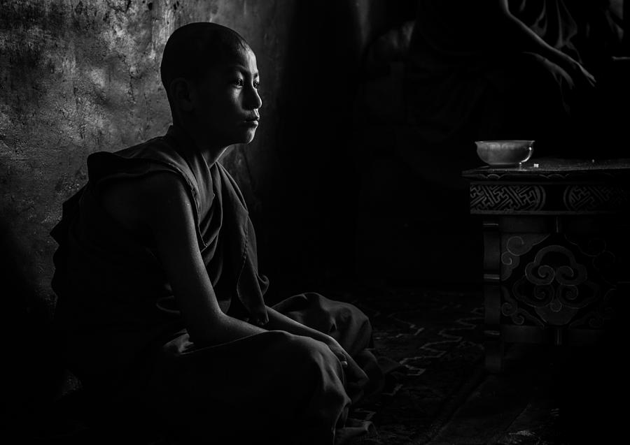 Black And White Photograph - Novice In The Dark by Marco Tagliarino