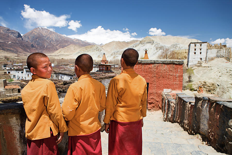 Novice Monks In Tibetan Monastery Photograph by Hadynyah