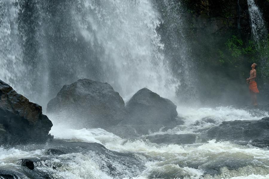 Novice Monks Play At Bou Sra Waterfall Photograph by Frederic Soreau ...