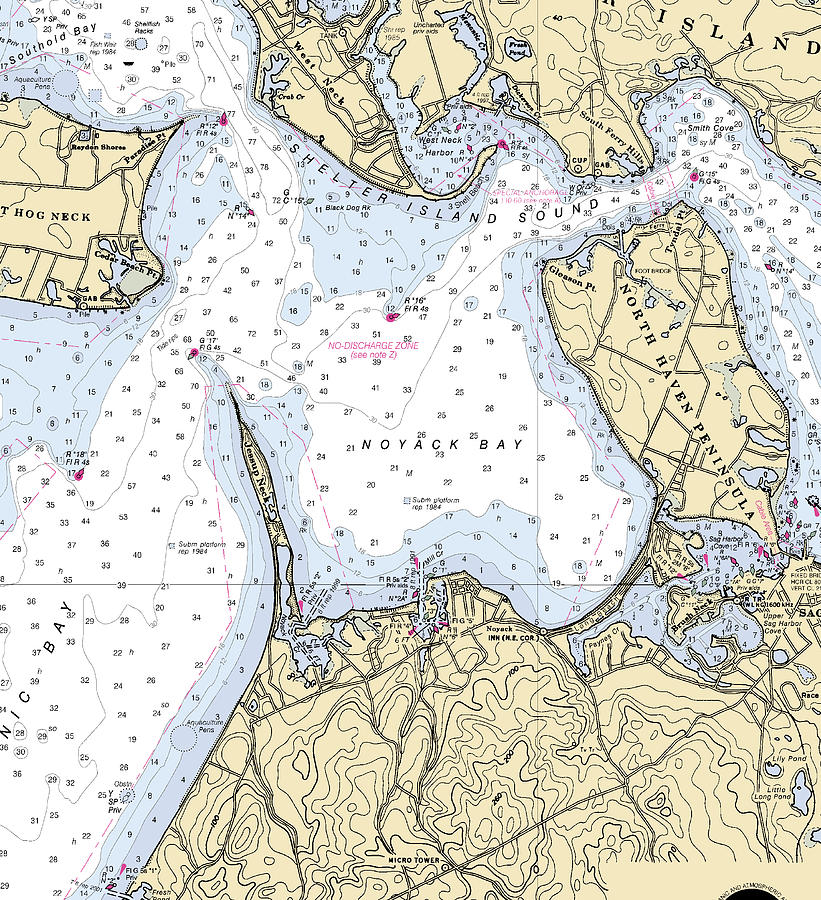 Noyack-new York Nautical Chart Mixed Media by Sea Koast | Pixels