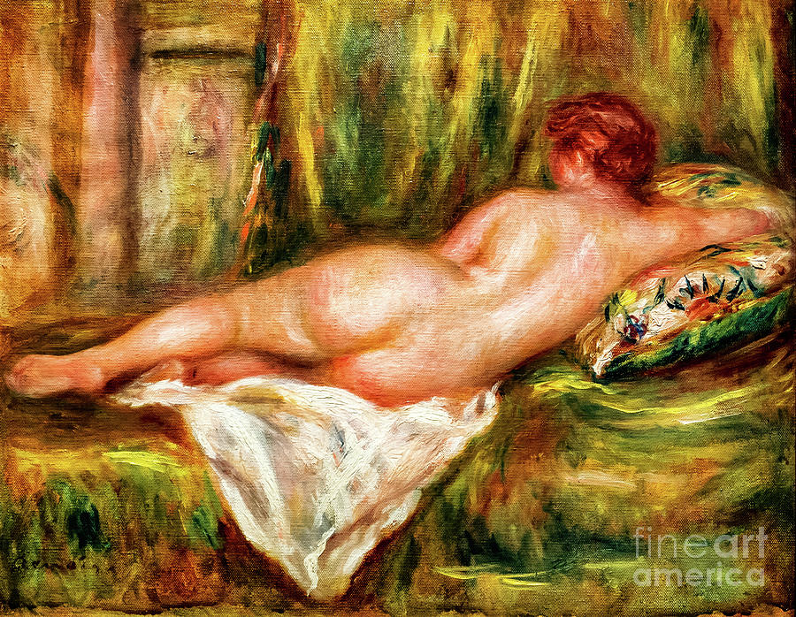Nu Couche Vue de Dos by Renoir Painting by Auguste Renoir