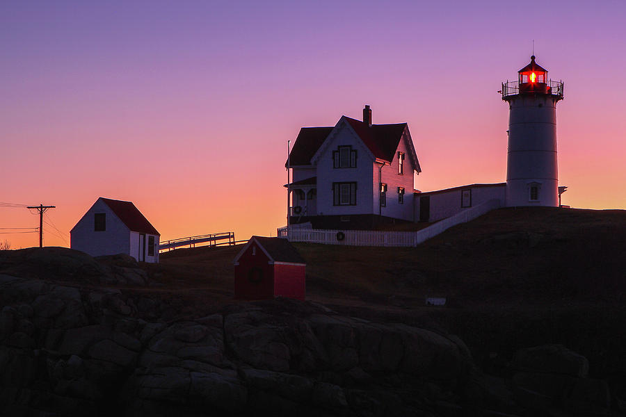 Nubble Light Silhouette Photograph by Juergen Roth