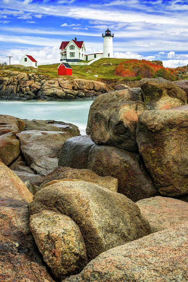 Nubble Lighthouse On Cape Neddick In York Maine Photograph