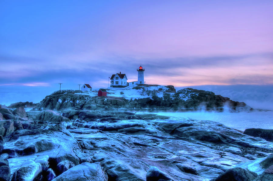 Nubble Lighthouse Sunrise - York, Maine Photograph by Joann Vitali