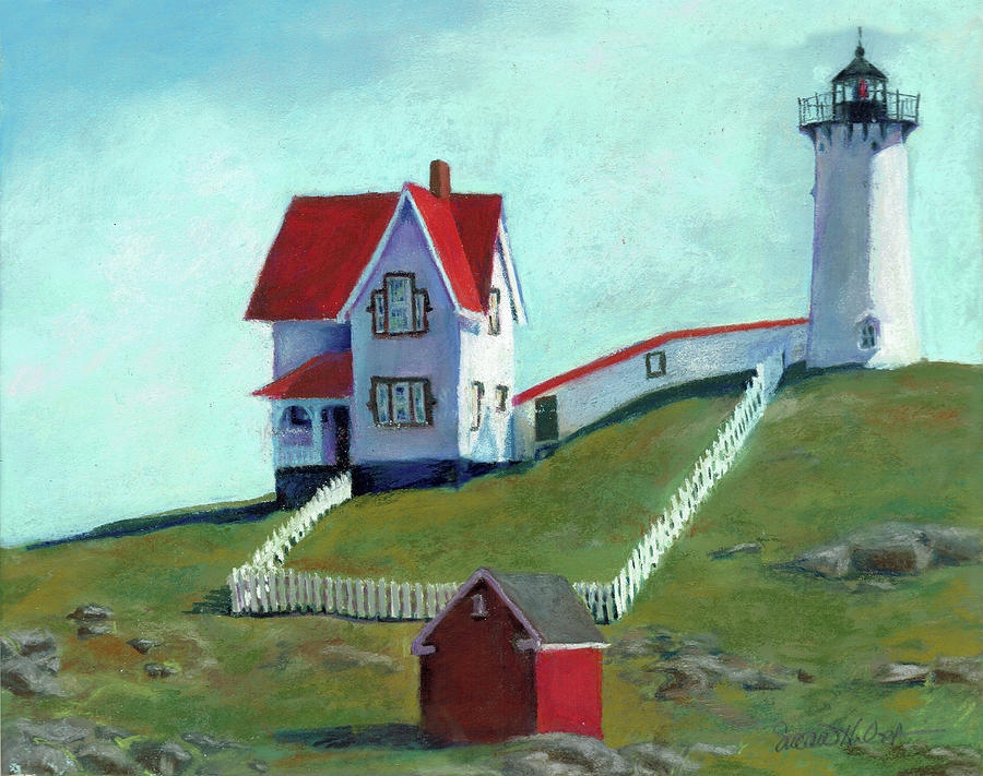 Lighthouse Pastel - Nubble Lighthouse by Susan Herbst