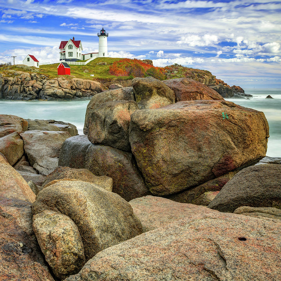 America Photograph - Nubble Lighthouse - York Maine Seascape by Gregory Ballos