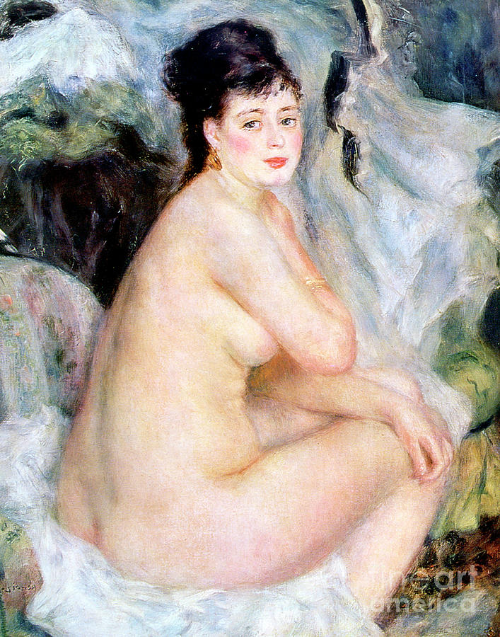 Nude, 1876. Artist Pierre-auguste Renoir Drawing by Print Collector Nude, 1876. Artist Pierre-auguste Renoir Drawing by Print Collector