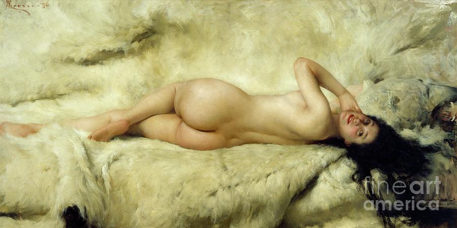 Nude, 1897 By Giacomo Grosso Painting by Giacomo Grosso