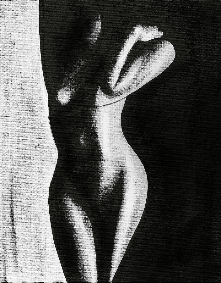 Black And White Digital Art - Nude 3 by Nicky Kumar
