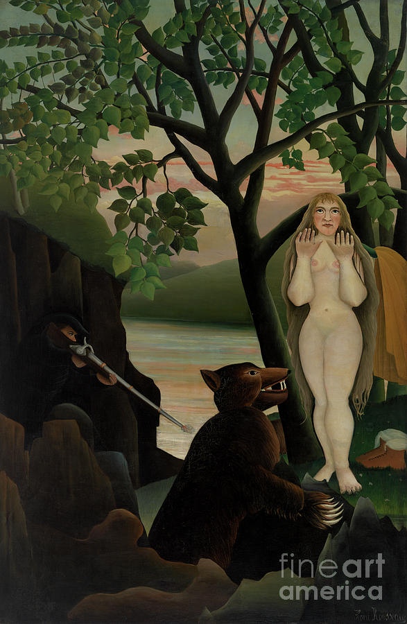 Nude and Bear, 1901  Painting by Henri Rousseau