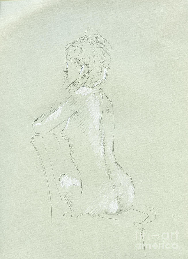 Nude Back View On Grey Painting by Lincoln Seligman Nude Back View On Grey Painting by Lincoln Seligman