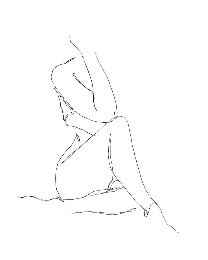 Nude Painting - Nude Contour Sketch I by Ethan Harper