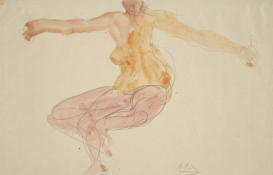 Nude Dancing Drawing by Auguste Rodin