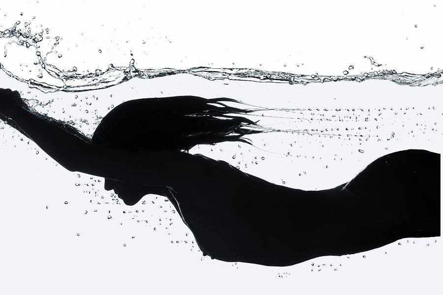 Nude Diving, Silhouette Photograph by Udo Kilian Nude Diving, Silhouette Photograph by Udo Kilian