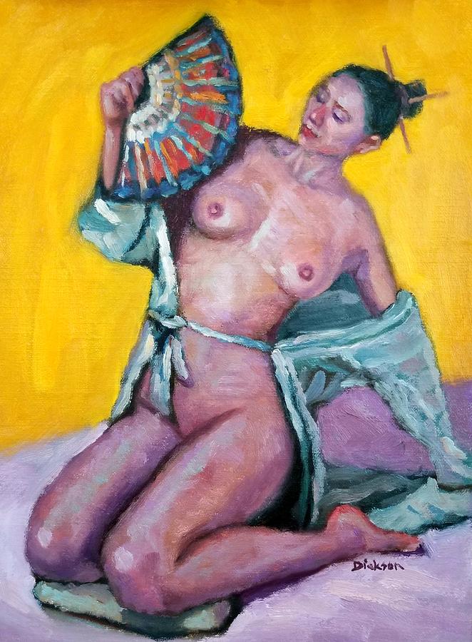 Nude girl with fan by Jeff Dickson Nude girl with fan by Jeff Dickson