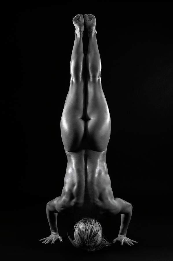 Nude Handstand Of Female Model Photograph by Panoramic Images