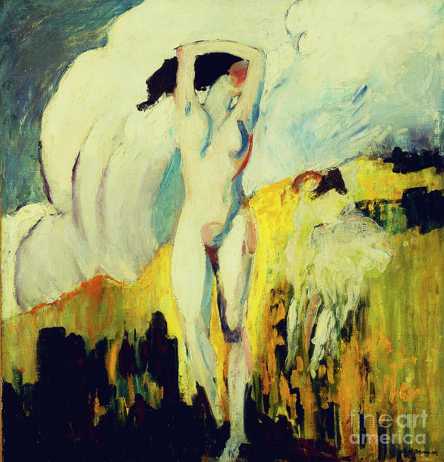 Nude In The Fields Painting by Alfred Henry Maurer