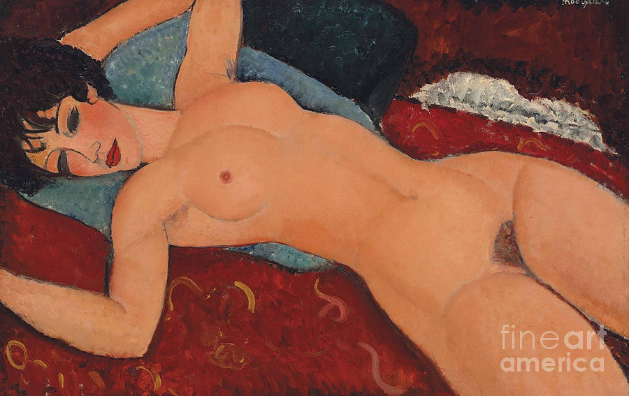 Young Adult Drawing - Nude Lying Nu Couche by Heritage Images