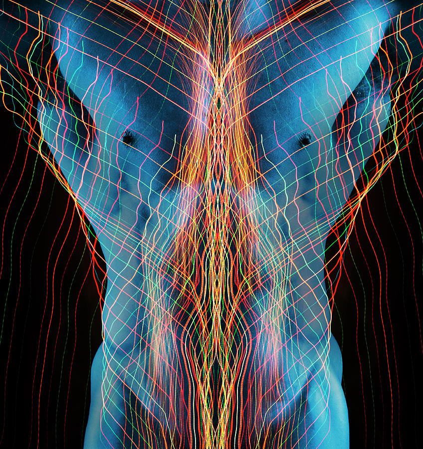Nude Male Digital Composite Photograph by John Lund