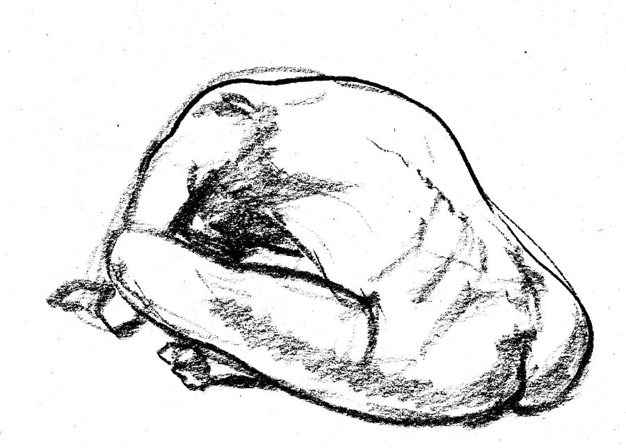 Nude Male Gesture XIX Drawing by Irina Sztukowski