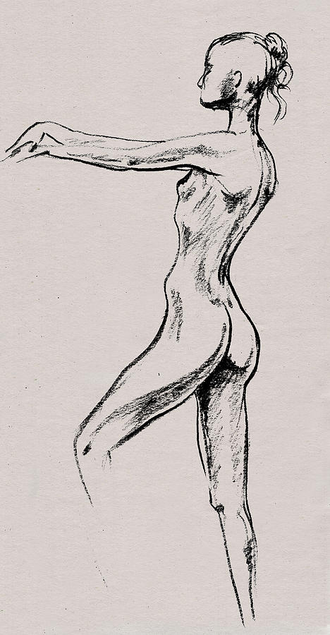 Nude Model Gesture XIX Drawing by Irina Sztukowski