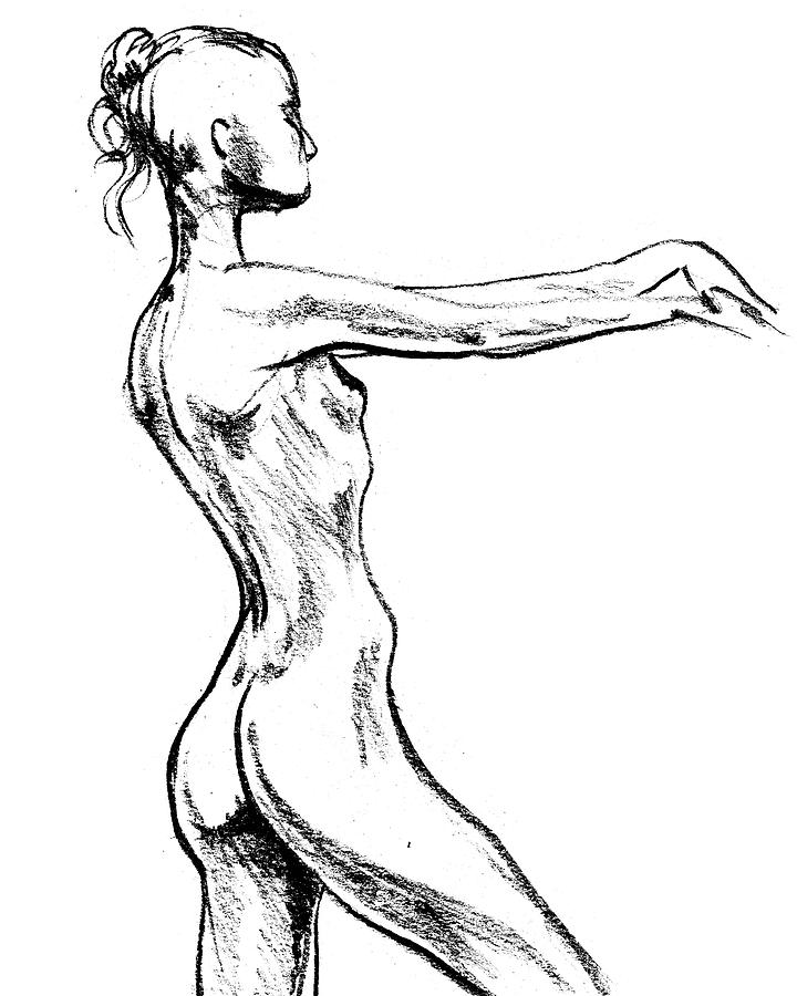 Nude Model Gesture XVII Drawing by Irina Sztukowski