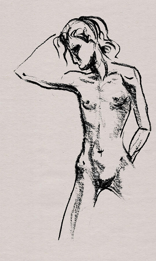 Nude Model Gesture Xxi Drawing