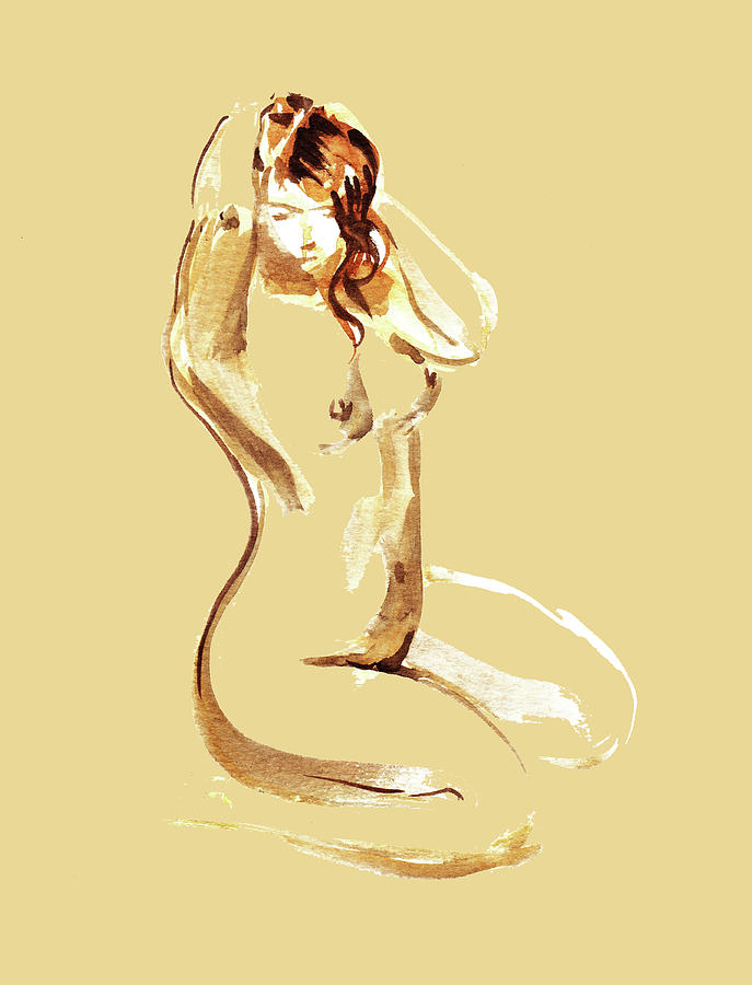 Nude Model Gesture XXII Painting by Irina Sztukowski