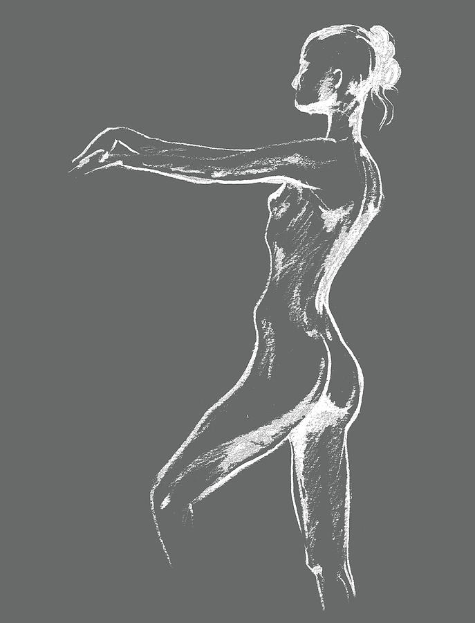 Nude Model Gesture Xxix Drawing