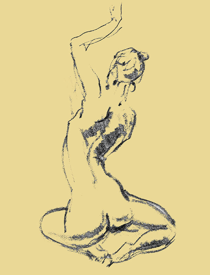 Nude Model Gesture XXVI Drawing by Irina Sztukowski