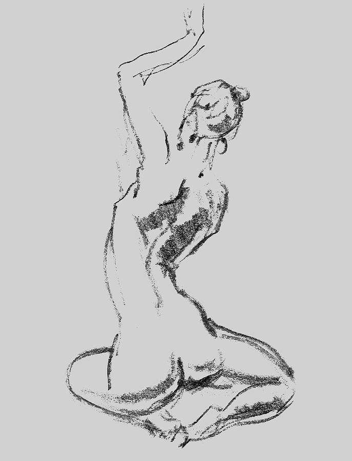 Nude Model Gesture XXVII Drawing by Irina Sztukowski