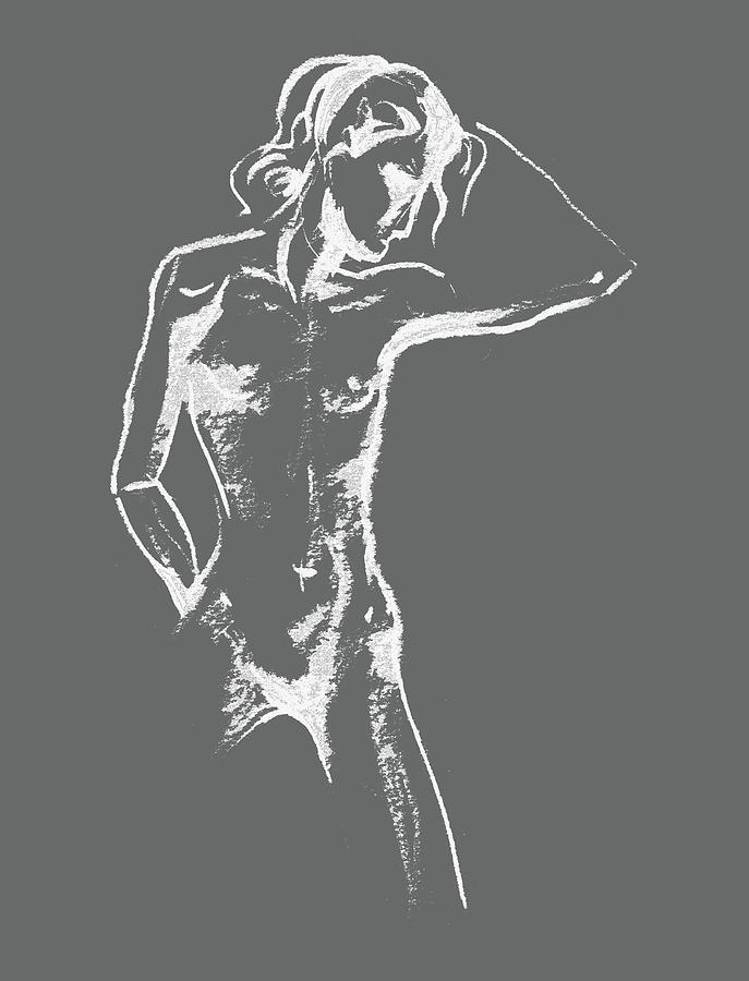 Nude Model Gesture XXX Drawing by Irina Sztukowski