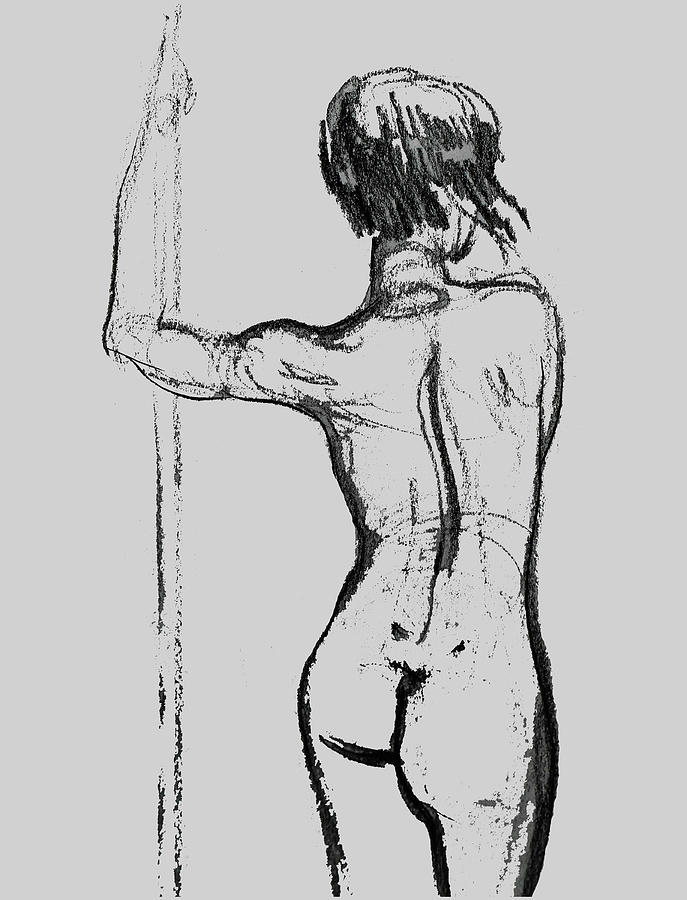 Nude Model Gesture XXXII Drawing by Irina Sztukowski