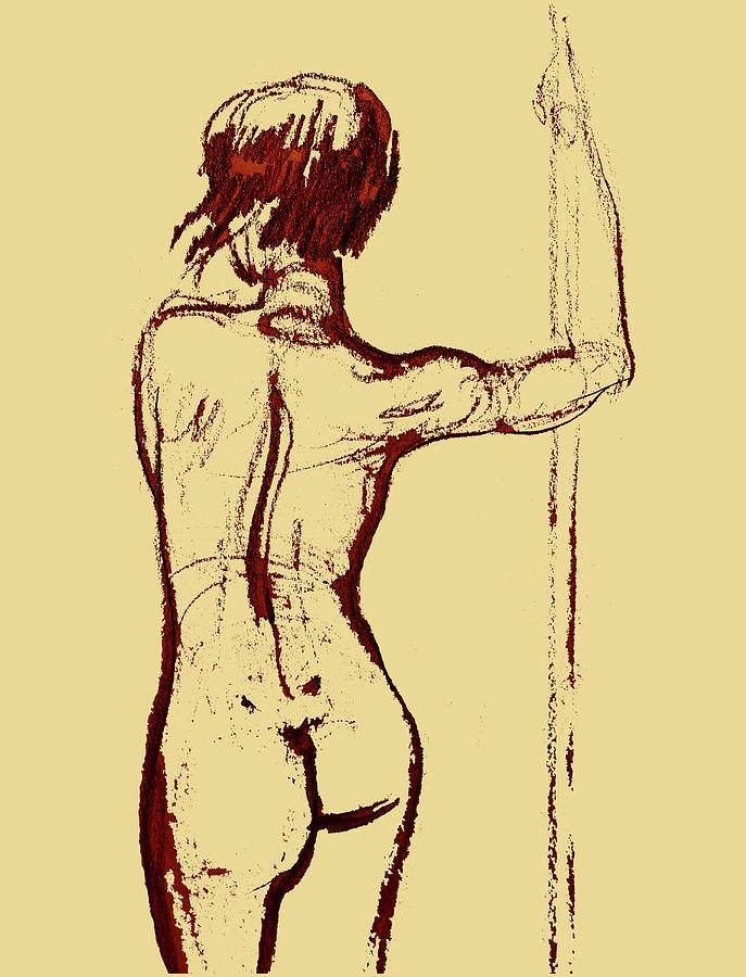 Nude Model Gesture XXXIV Drawing by Irina Sztukowski
