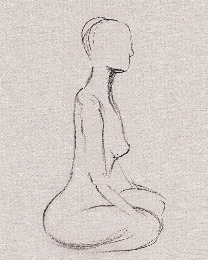Abstract Drawing - Nude Model Gesture XXXV by Irina Sztukowski