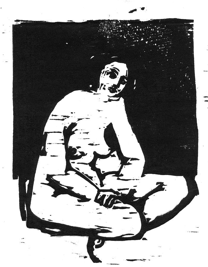 Nude Sitting  Relief by Robert Cooper