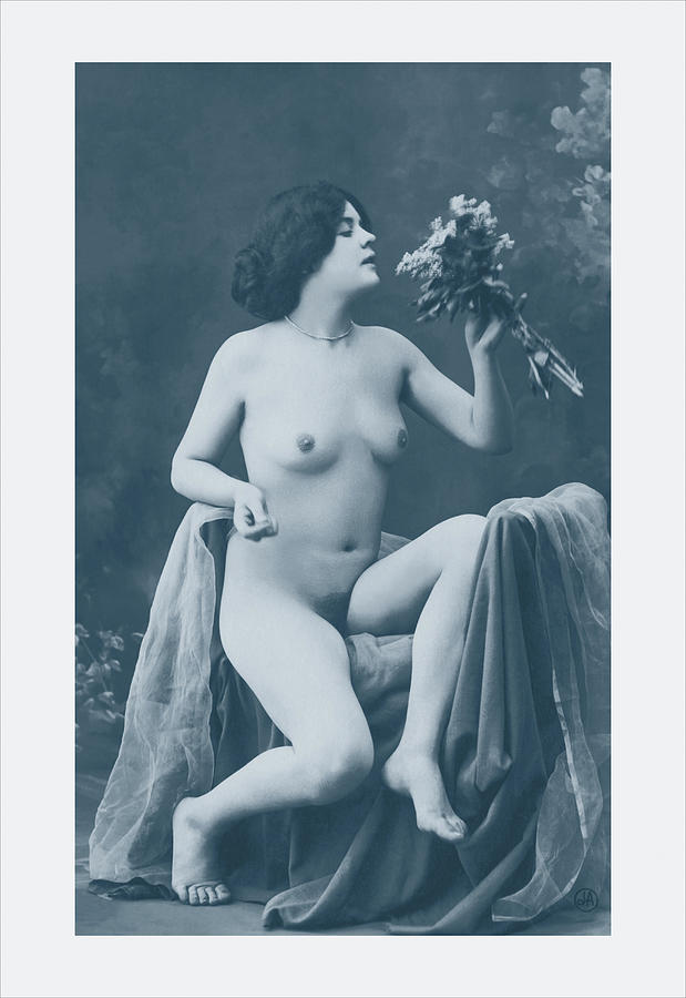 Nude with a Bouquet Painting by Unknown