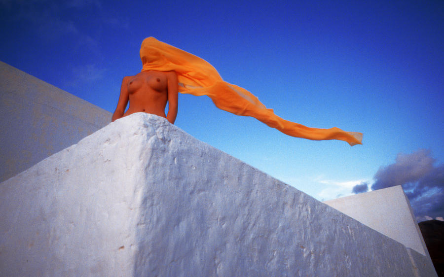 Nude With Orange Scarf Photograph by Dieter Matthes