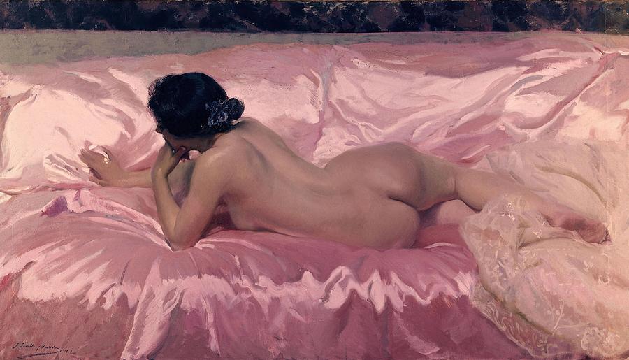 Nude Woman, 1902, Oil on canvas, 106 x 186 cm. Painting by Joaquin Sorolla -1863-1923-