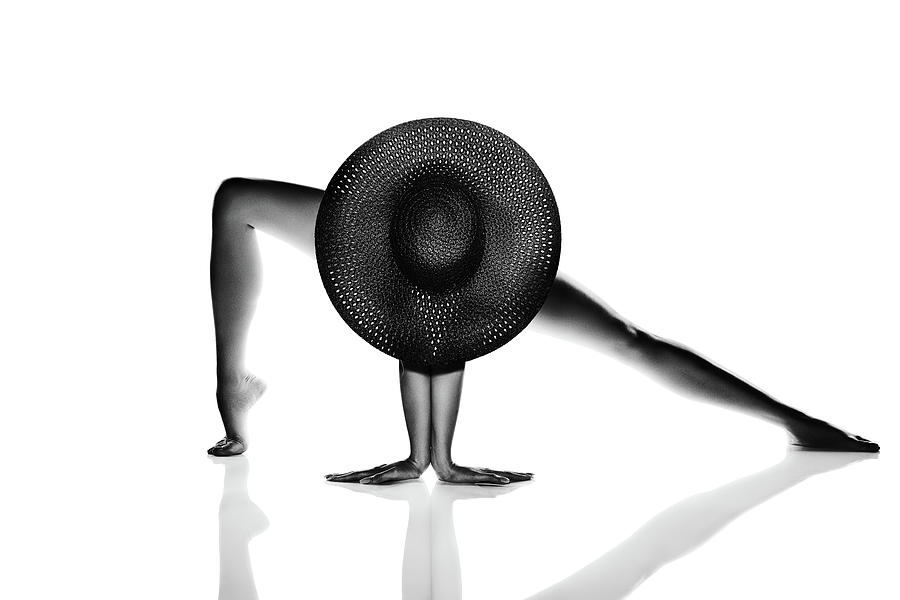 Woman Photograph - Nude Woman Black hat by Johan Swanepoel
