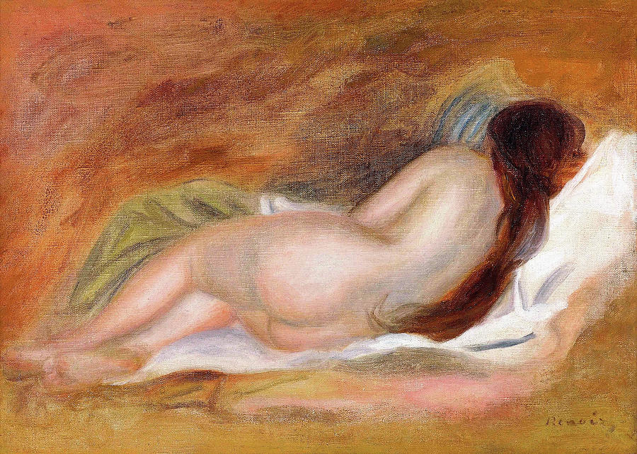 Paris Painting - Nude woman lying - Digital Remastered Edition by Pierre-Auguste Renoir