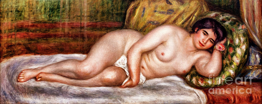 Nude Woman Lying Down by Renoir Painting by Auguste Renoir