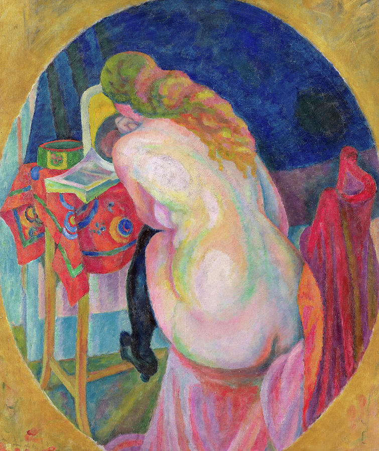 Robert Delaunay Painting - Nude woman reading, 1915 by Robert Delaunay
