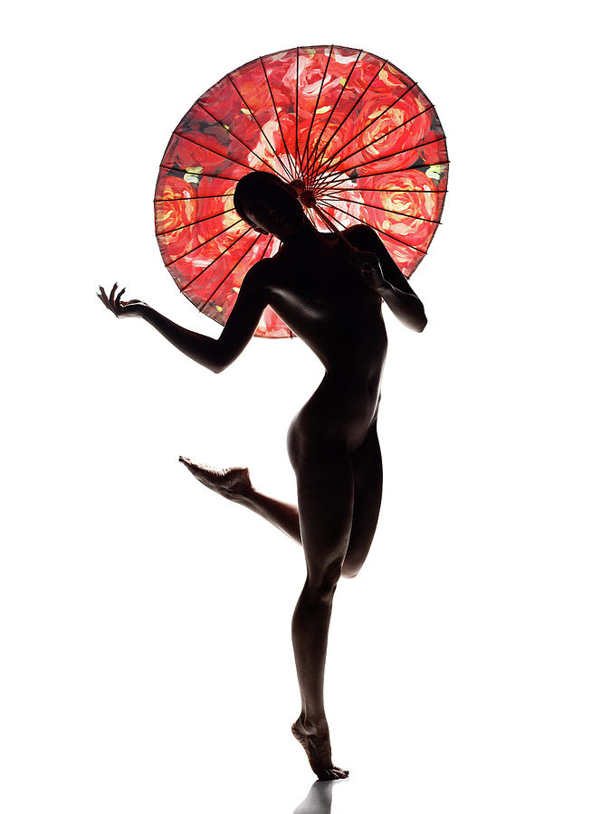 Woman Photograph - Nude woman with red parasol by Johan Swanepoel Woman Photograph - Nude woman with red parasol by Johan Swanepoel