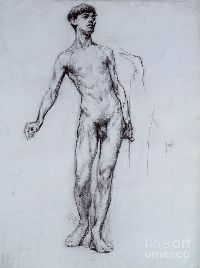 Nude Young Man By William Orpen Painting by William Orpen