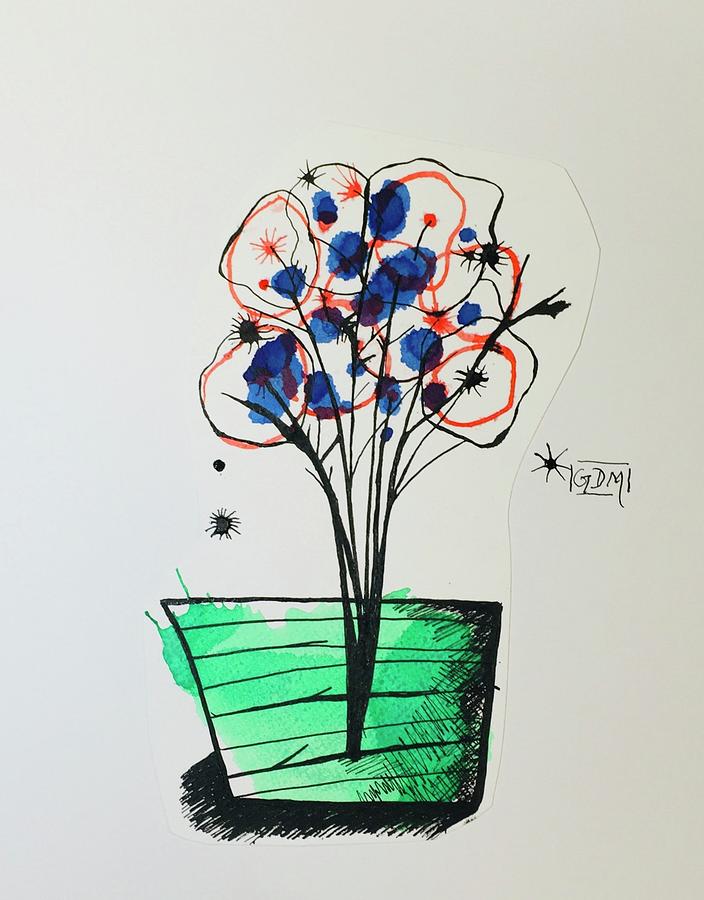 Number 3 in the GDM flower series Drawing by Geoffrey Doig-Marx - Fine ...